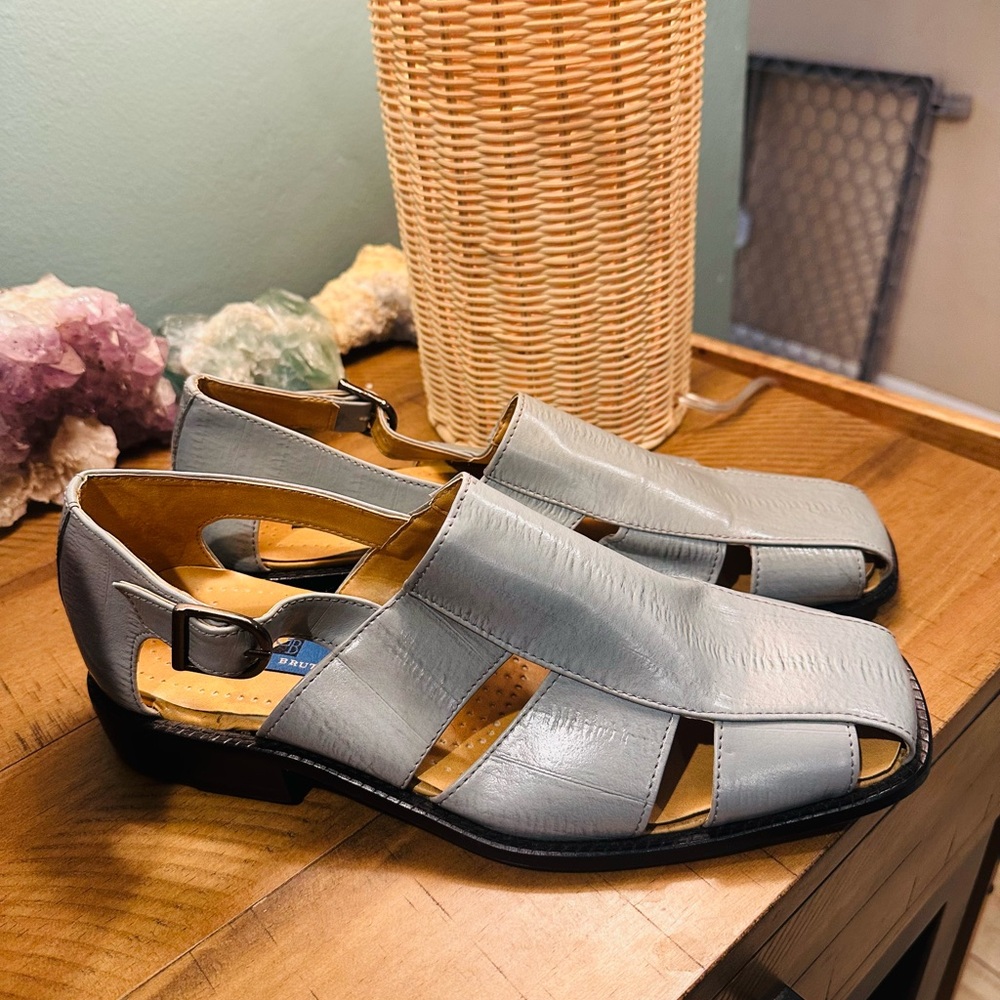 Giorgio Burtini Grey Square Toe Sandal Mens Casual Sandal Shoe Size 9.5